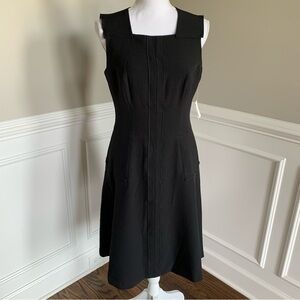 NEW Ann Klein Classic Black MIDI Dress Size 2
